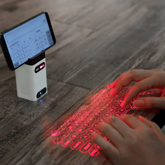 KeyBeam Pro: Teclado Láser Proyector con Banco de Energía